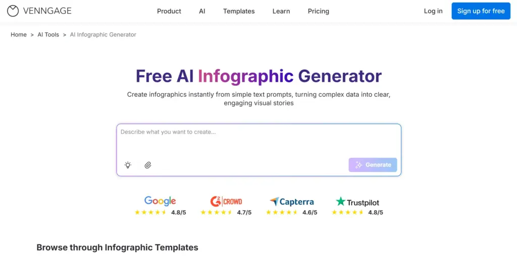 Venngage AIインフォグラフィックジェネレーター