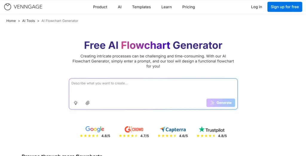 Venngage AIフローチャートジェネレーター