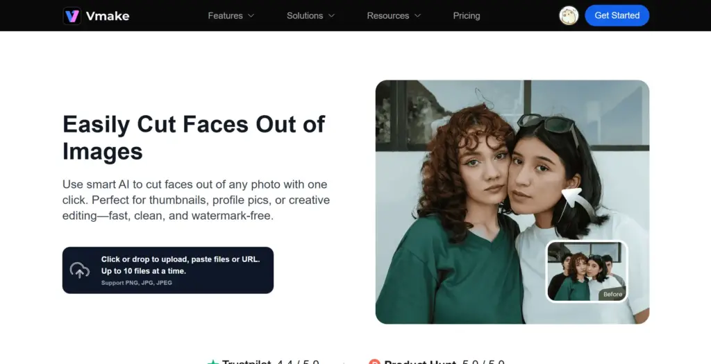 Vmake 写真の顔切り抜きツール