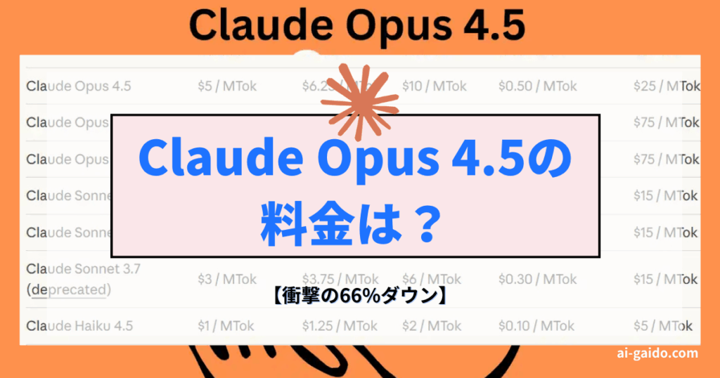 Claude Opus 4.5の料金