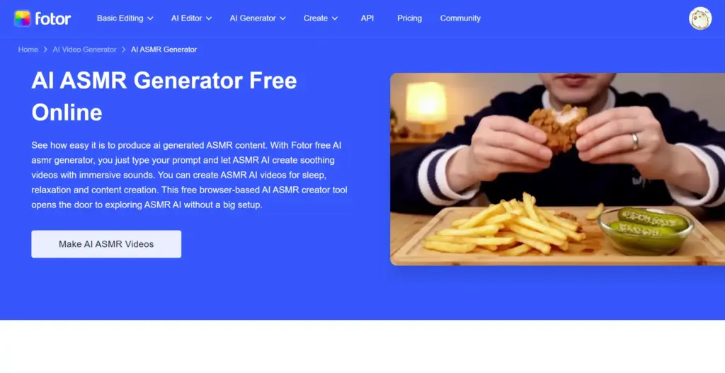 Fotor AI ASMRジェネレーター