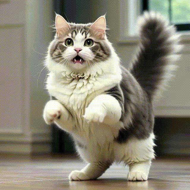 Fotor AI GIF作成 - 猫がダンスしている