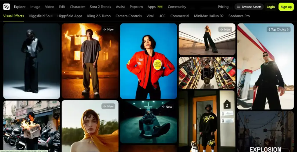 Higgsfield.ai動画エフェクト