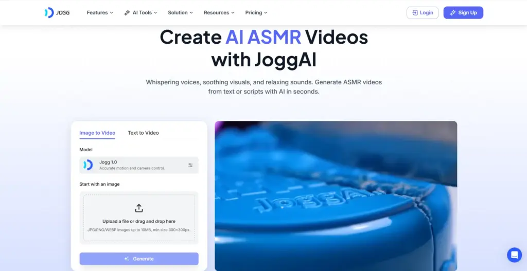 JoggAI AI ASMR 動画作成