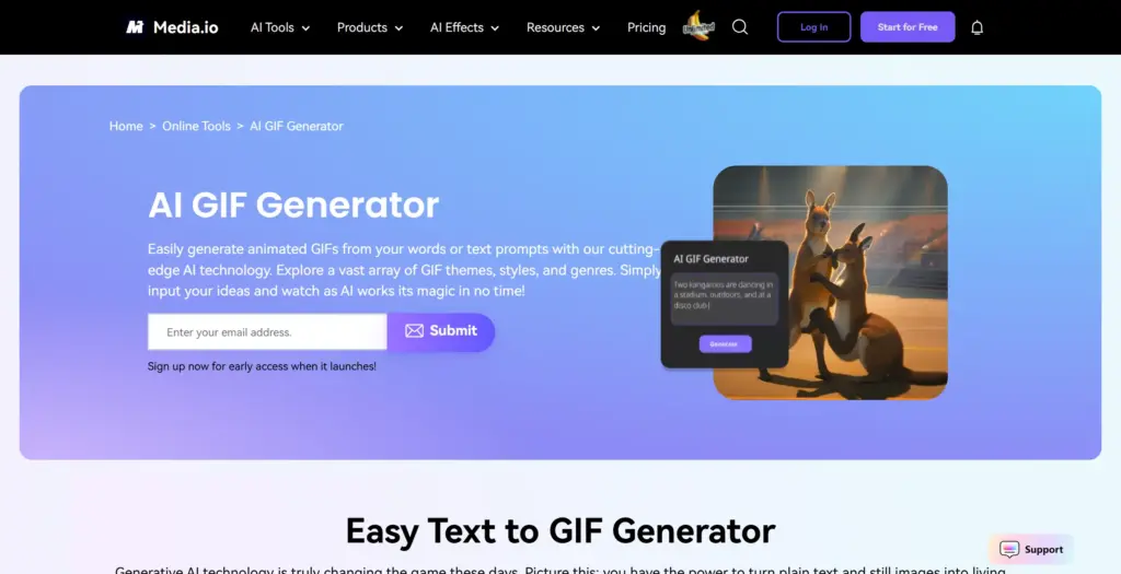 Media.io AI GIF作成