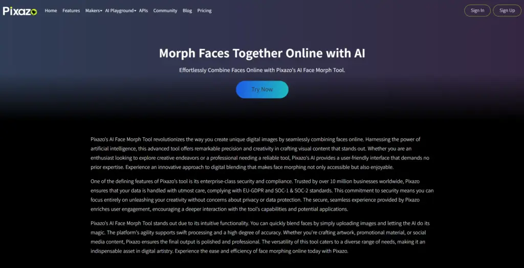 Pixazo AI顔モーフィング