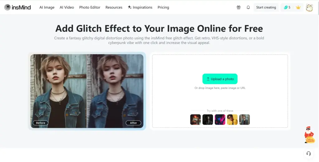 insMind - AIグリッチスタイル